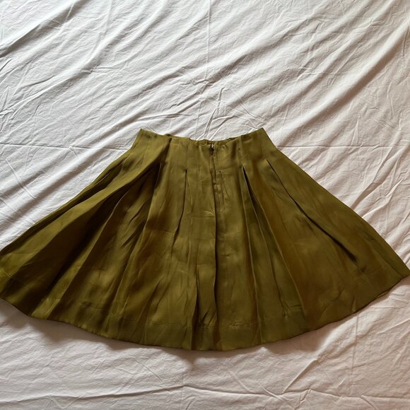 Anthropologie Pleated Silk Tulip Skirt W's 8 - Picture 2 of 12